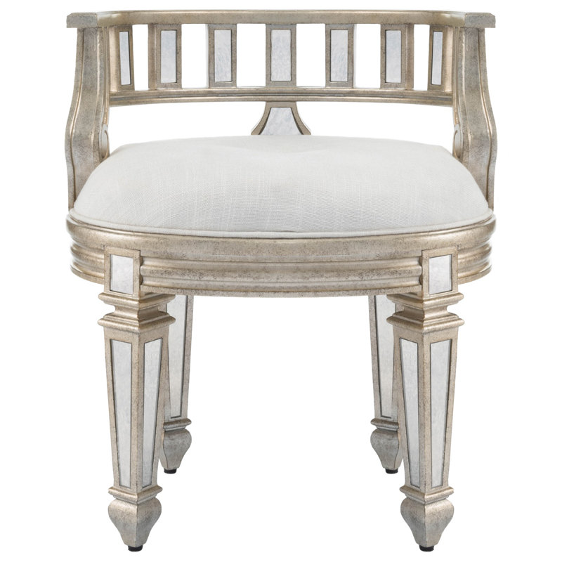 Rebecca Mirrored 21"W Vanity Stool