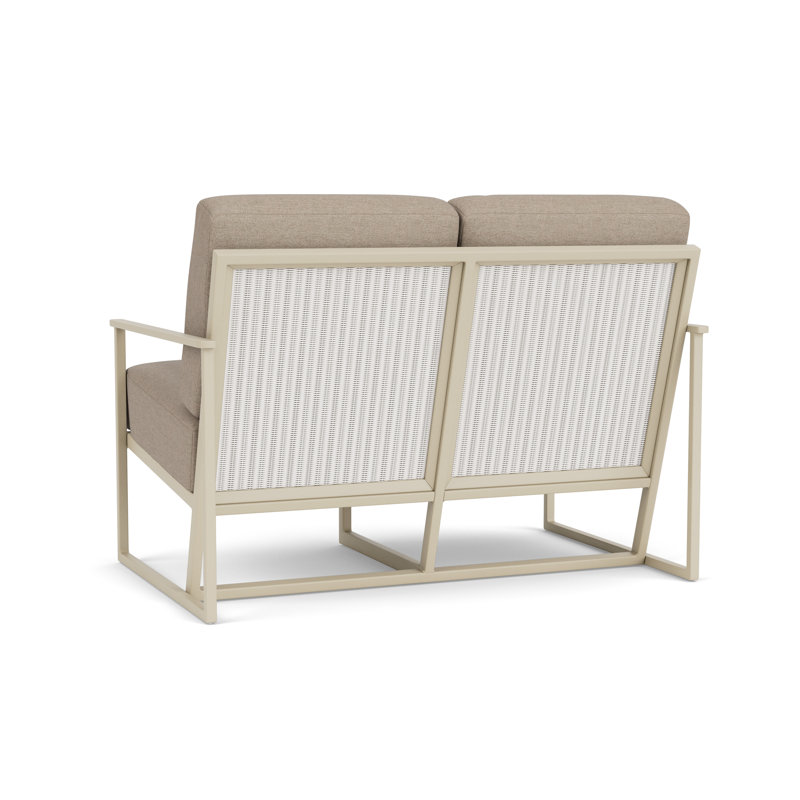 Summit Outdoor 2 - Seat Loveseat, White, Demo Oatmeal, Linen