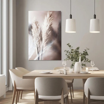 1Pc Framed Canvas Poster Print Reed Bouquet, Natural Light and Shadow, Minimalist Style Wall Art Decor, Perfect for Room Decor Living Room Bedroom Off