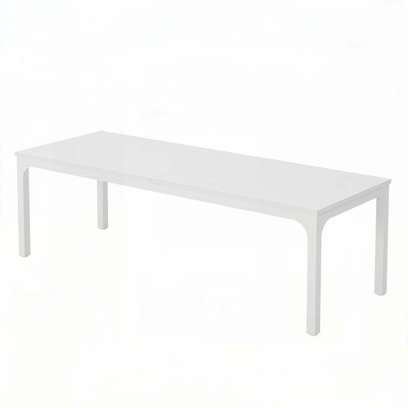 78" Rectangular Rustic Dining Table, White, White