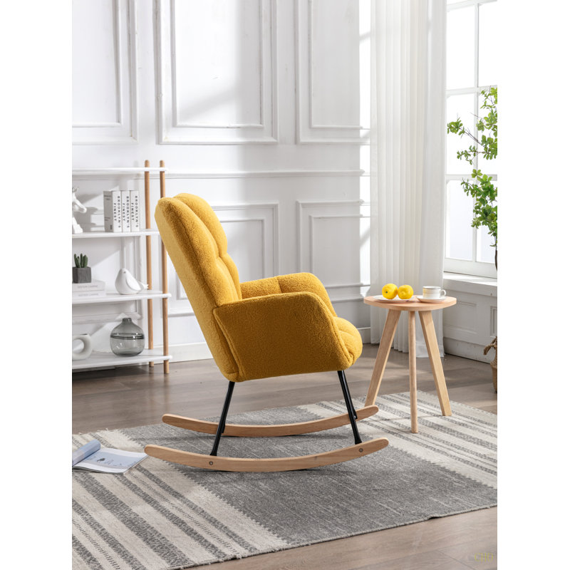 Chaise de chambre de bébé à bascule Teddy, Jaune