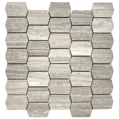 Wooden Gray Adelaine Honed Mosaic