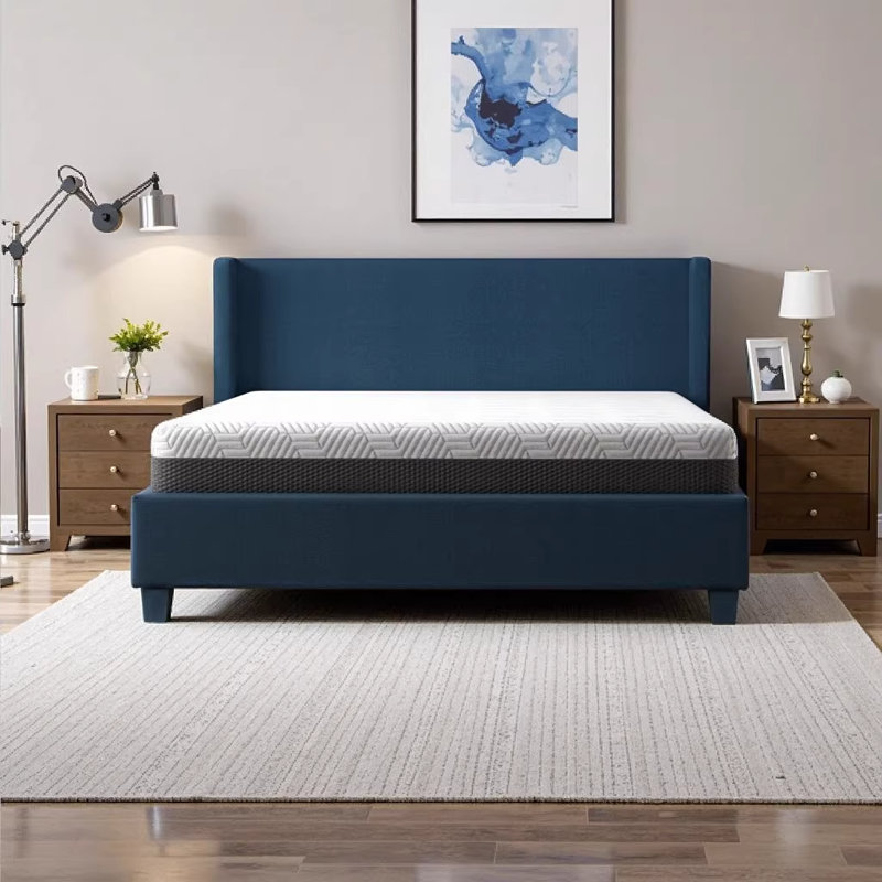 Omne Fria 8 Inch Queen Firm Mattress with Cooling Cover for Cool Supportive Sleep, CertiPurUS Certified Foam Bed in a Box