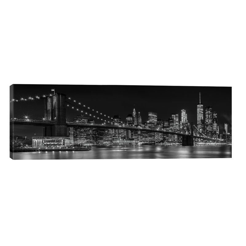 NYC Nightly Impressions by Melanie Viola - No Frame Panoramic Print on Canvas, 30.48 cm H x 91.44 cm W x 3.175 cm D