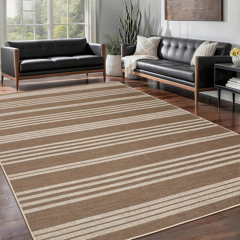 2x6 Jute Rug – Washable, Non-Slip, Woven Carpet for Kitchen, Entryway, Bathroom, Laundry Room (Brown), Rectangle 5' x 7'