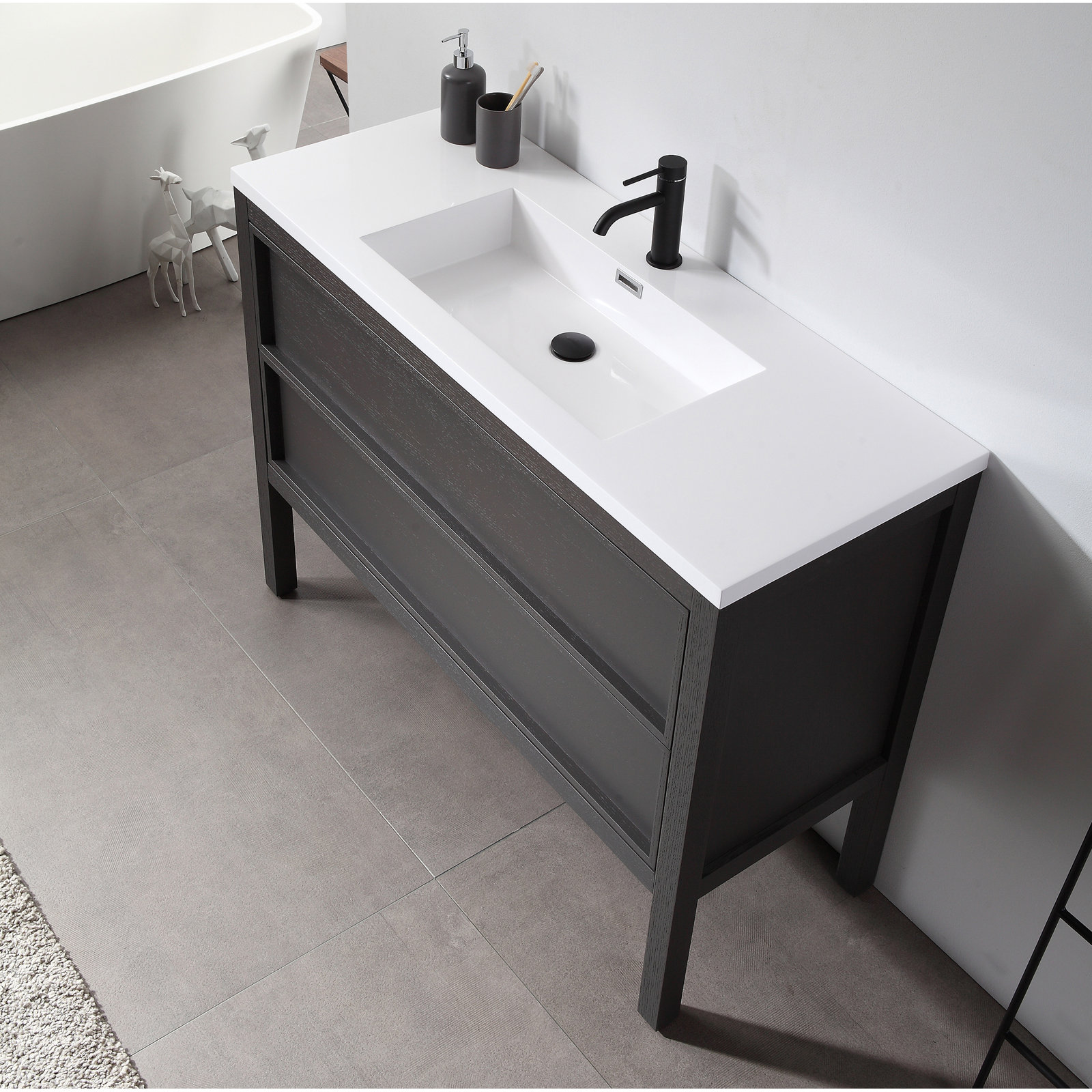 Gonzalo 48'' Single Bathroom Vanity, Charcoal