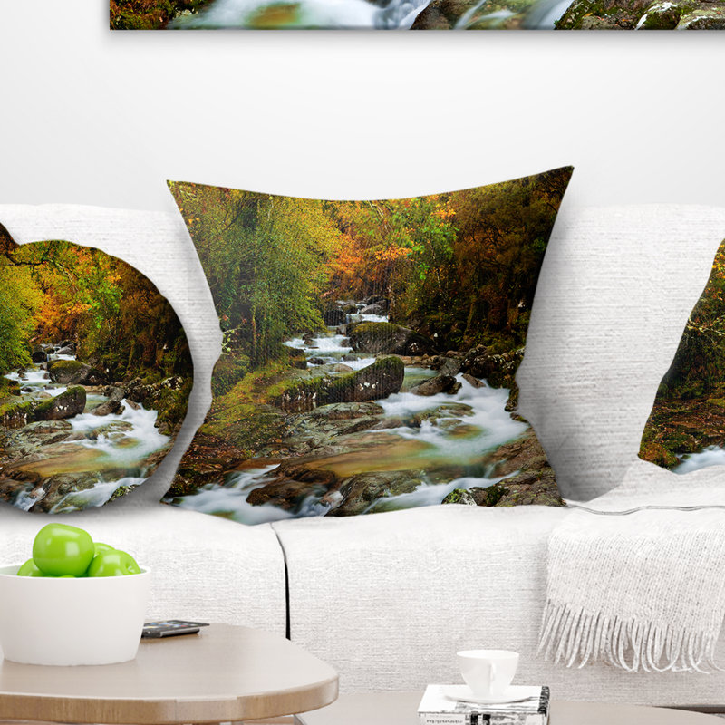 Photographie de paysage en rivière, 16 po x 1 po, Coussin décoratif