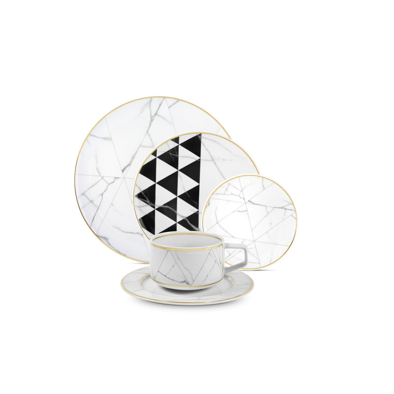 Carrara Piece Porcelain China Dinnerware Set - Service for 4