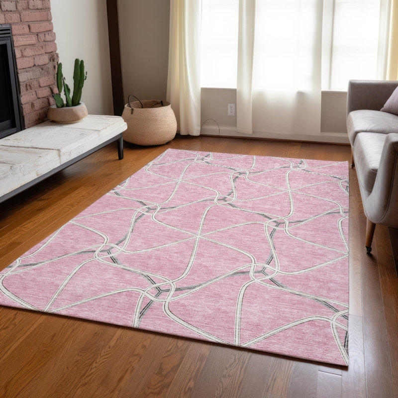  Aleg Area Rug with Non-Slip Backing, Rectangle 2'6" x 3'10"