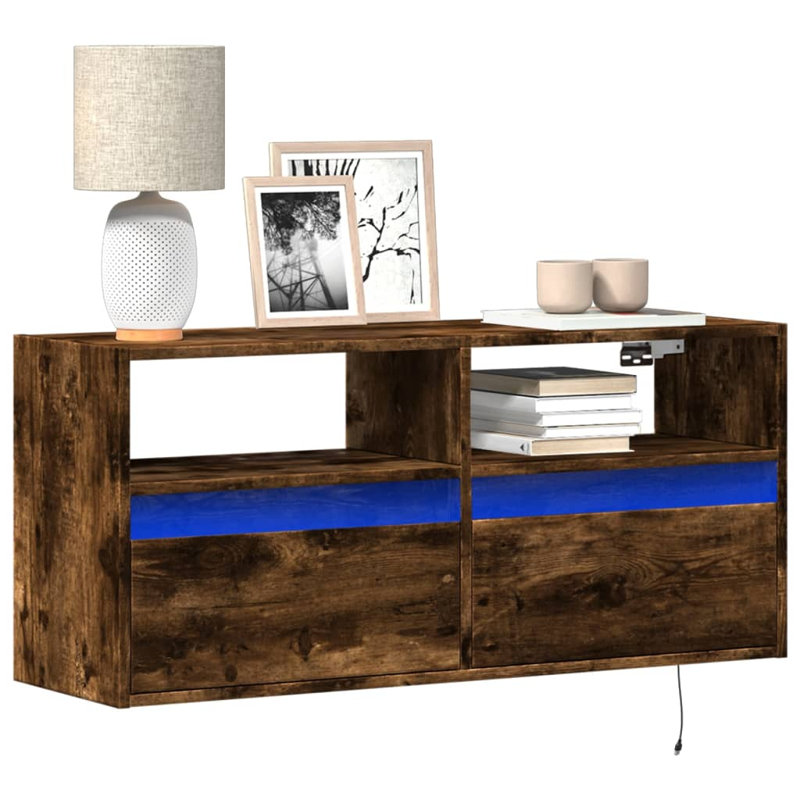 Dallton Unfinished TV Stand, Smoked Oak, 100cm