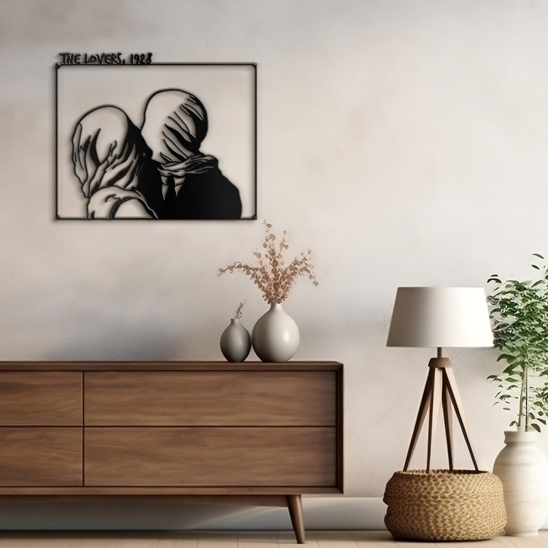 Décoration murale en métal, H 18 po x l 18 po x P 0,05 po, Noir