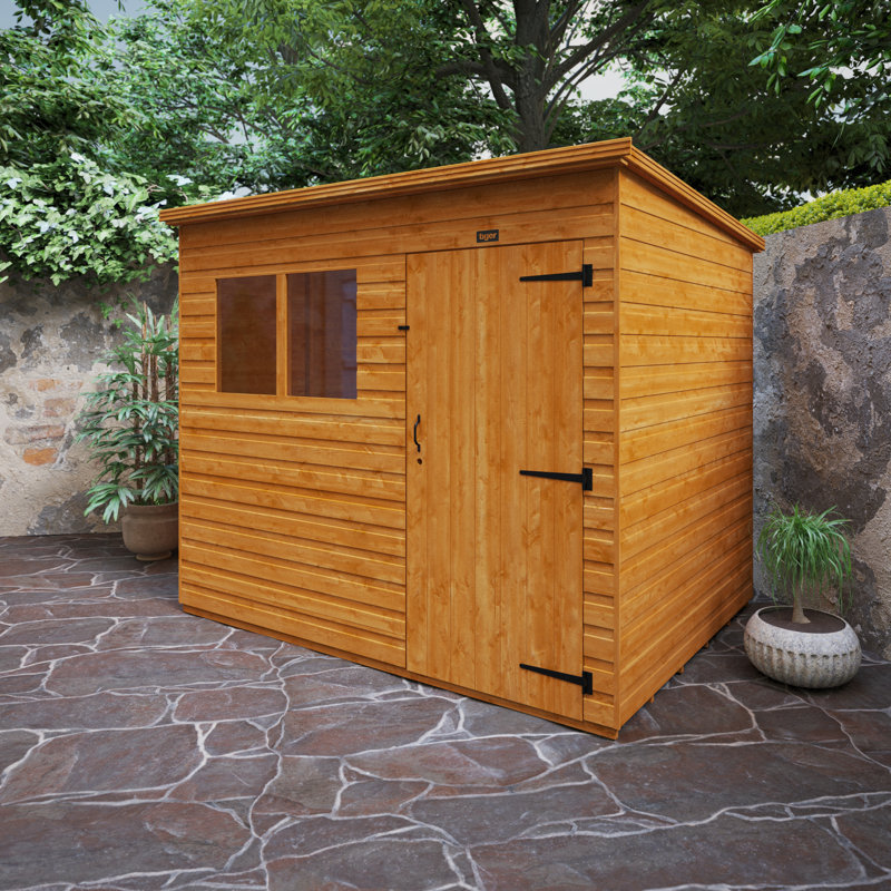 Solid Wood Shiplap Pent Garden Shed, 8ft. W x 6ft. D