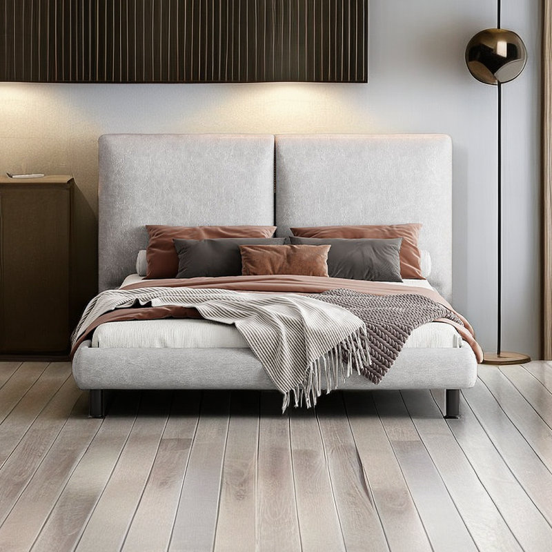 Lizza Upholstered Standard Bed, Beige