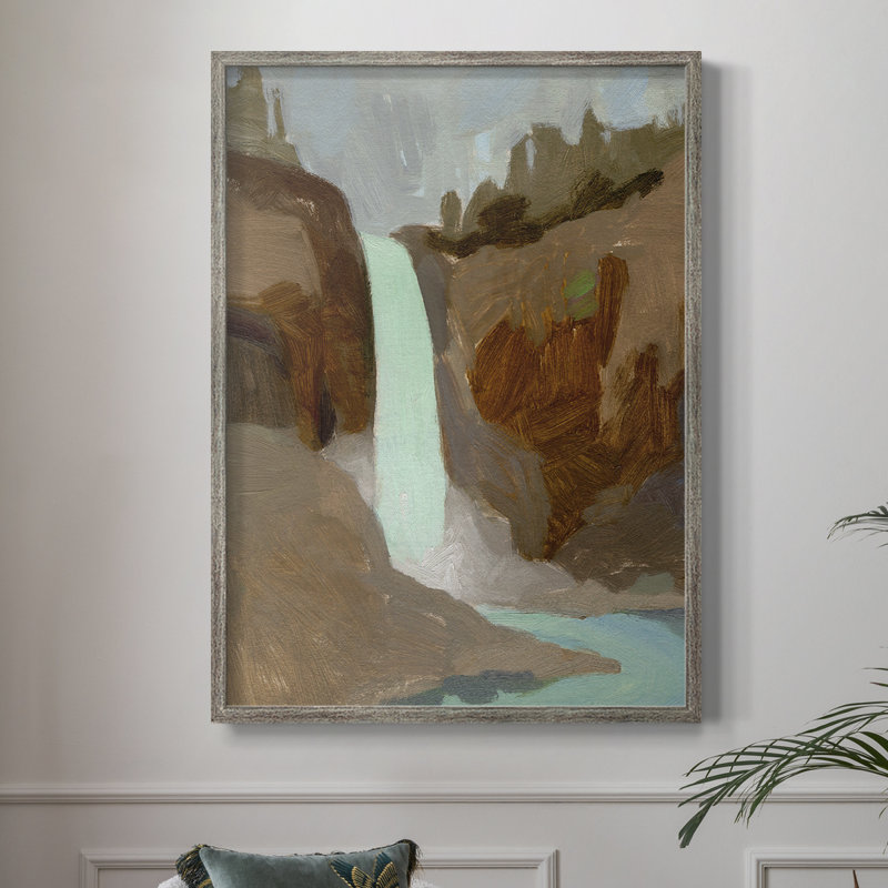 Turquoise Falls I, reproduction encadrée - bois massif, H 30 po x l 24 po