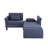 74" Modern Convertible Sleeper Sofa with Storage Pockets, Blue-924703097