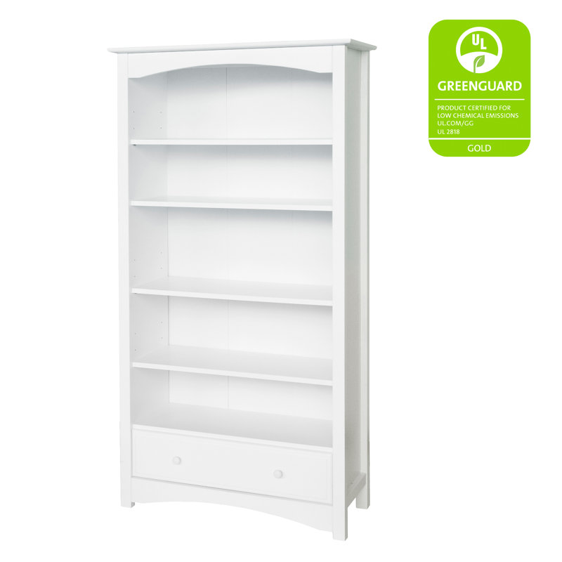 Classic White Adjustable 75'' Children's Bookcase with Drawer
