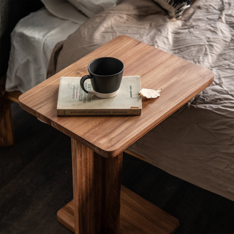 Scandinavian Pure Solid Wood Rectangular Sofa Side Table