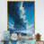 Toile avec cadre flottant or
