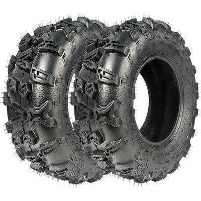 Ensemble de 2 pneus tout-terrain tubeless 25x10-12 4pr Tubeless, résistants à la perforation et hors route