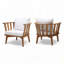 Fauteuil club d'extérieur en bois d'acacia