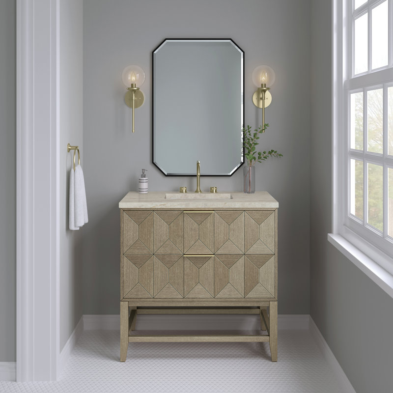 Emmeline 36'' W Single Vanity, 8" Widespread, Pebble Oak, Tajnar Eclos