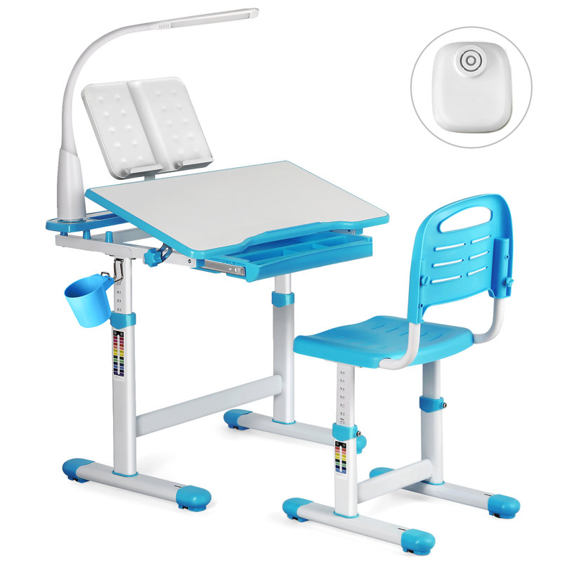Baylee Adjustable Metal Base Writing Desk, Blue