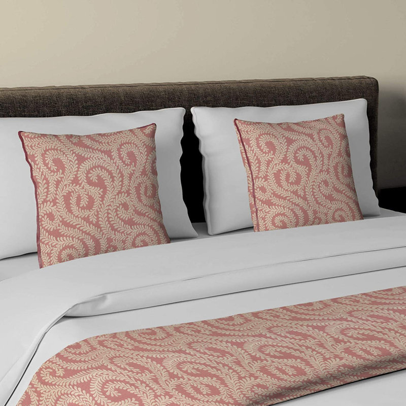 Petya Rayon Geometric Shapes Bedspread, Blush Pink