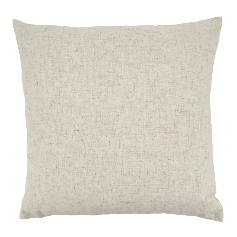 Natural Square Embroidered Let's Snuggle Pillow, 17"