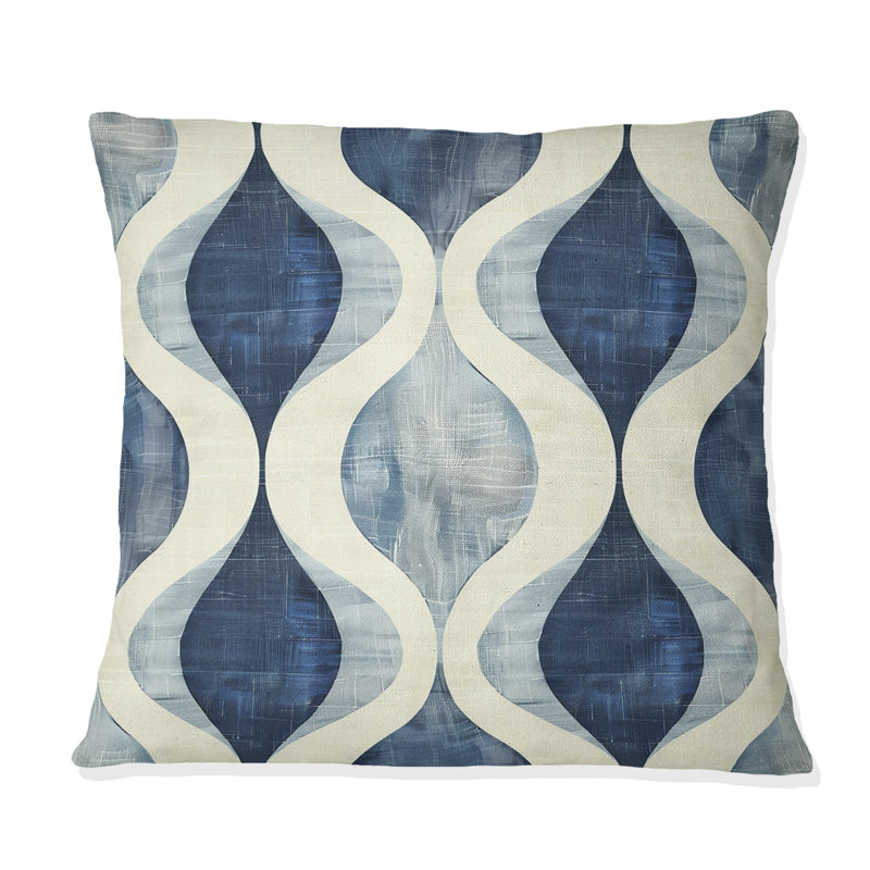 Coussin Blue Ogee, H 16 po x l 16 po