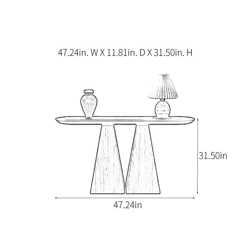 Console Retro Minimalist Art, H 31,5 po x l 47,24 po x P 11,81 po, Brun