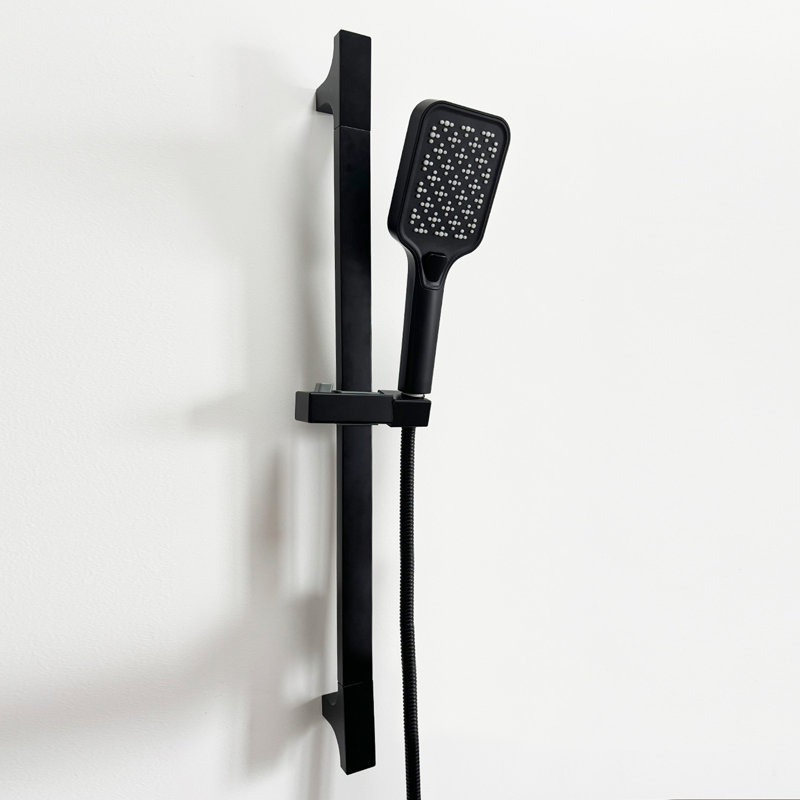 Douche à main avec barre coulissante, Noir mat
