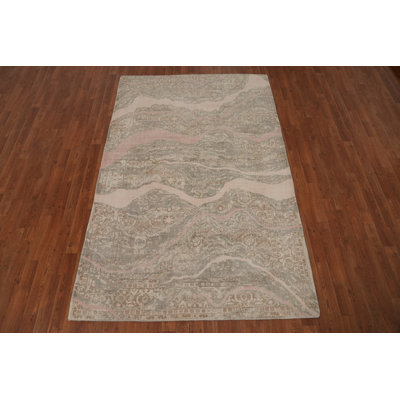 Earth Tone Abstract Modern Area Rug 5x8