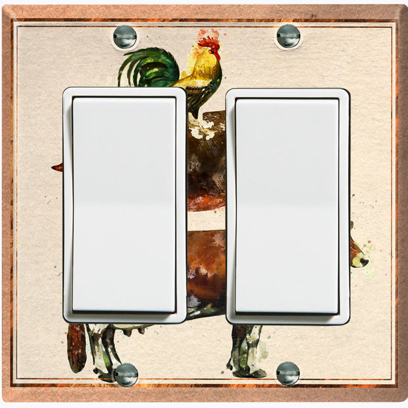 Patterned 2 - Gang Toggle Light Switch Standard Wall Plate