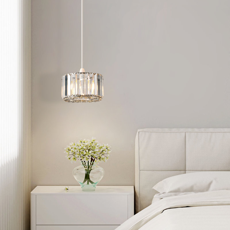 13cm H Drum Pendant Shade ( Uno ), Silver