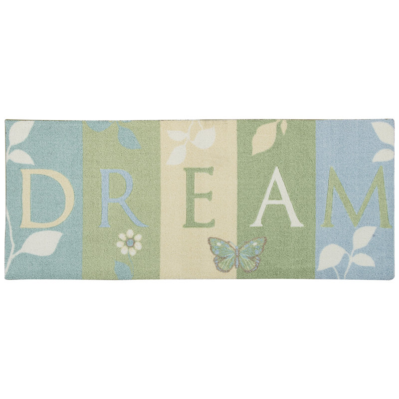 Tapis vert clair / bleu Azylah