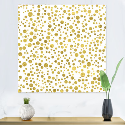 Blanc et cercles dorés - Art mural moderne et contemporain sur toile