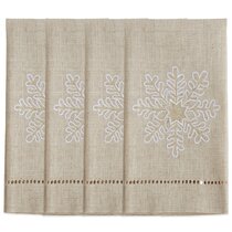 Wintergleam White Black Gold Seasonal Deck The Halls Cotton Kitchen Tea Towel Set (Set of 2)