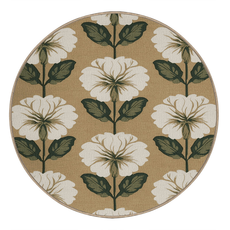  Tapis hawaïen lavable en tubéreuse, Rond 3 pi