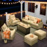 Wahkon Wicker/Rattan 5 - Person Seating Group With Swivel Chairs and Cushions