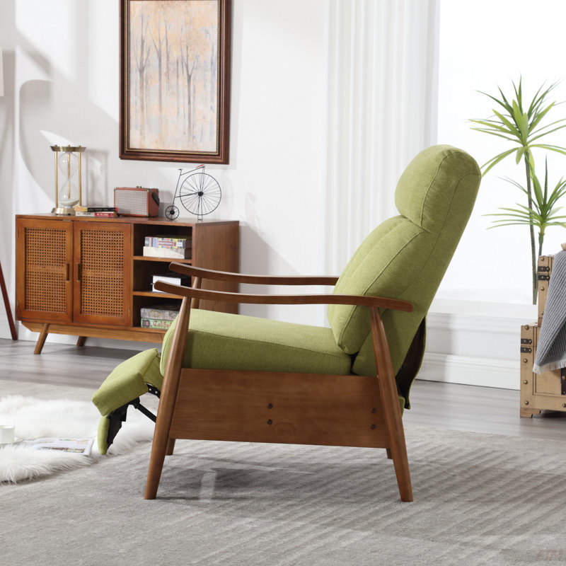 Fauteuil inclinable rembourré bamber, Lin vert olive