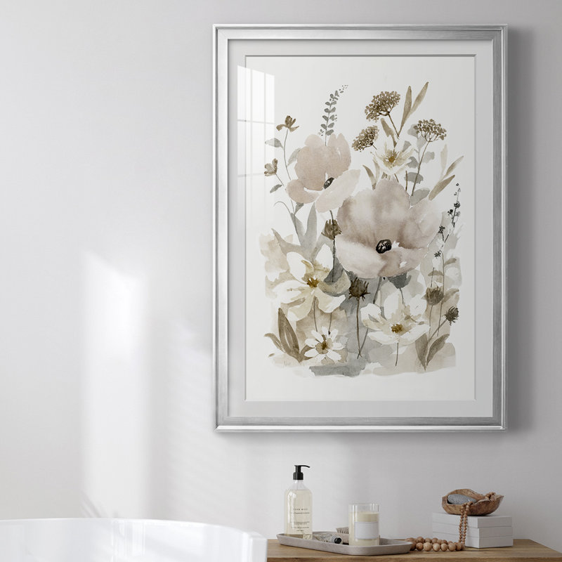 «Neutral Nature II», reproduction encadrée de qualité supérieure - prête à être accrochée, H 30,5 po x l 22,5 po, Argent