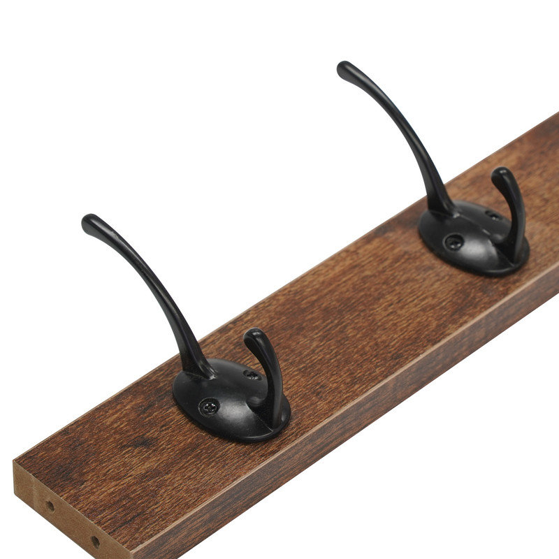 Wall Mounted Coat Rack with Storage, Brown/Black