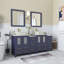 Ensemble de meuble-lavabo autoportant à double cuve 72 "avec plateau en marbre d'ingénierie et miroirs assortis Ravenna-67116246