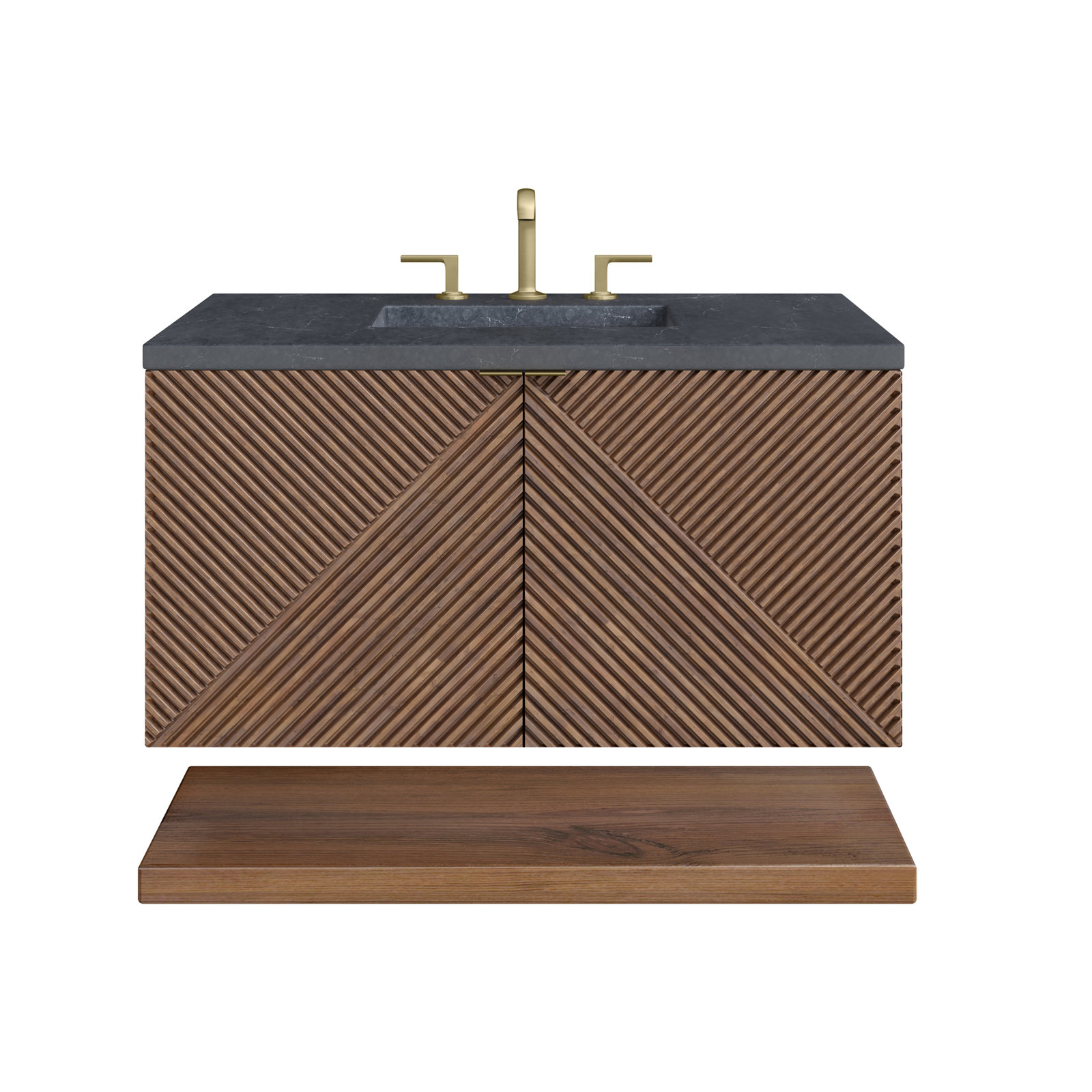 Marcello Single Bathroom Vanity, Charcoal Soapstone, 8" Widespread, 36"