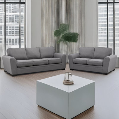 Beattie Fabric Sofa & Loveseat Set, Grey