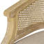 Chaise d'appoint classique classique beige avec sangles de canne et accoudoirs rembourrés avec cadre en bois d'hévéa-652518748