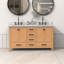 Meuble-lavabo en bois massif avec lavabo double et conception autoportante-809245328-809245329