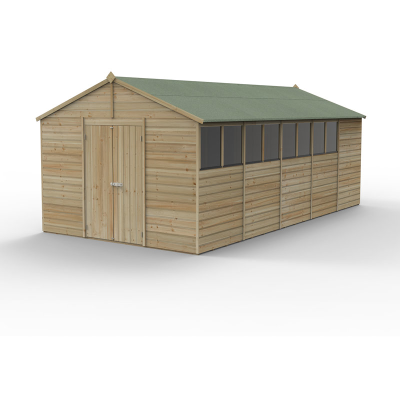 Beckwood 10x20 Pressure Treated Shiplap Wooden Apex Garden Shed