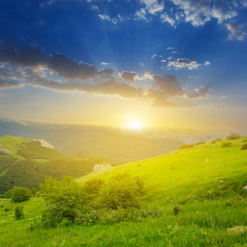 Green Mountain Valley - Wrapped Canvas Print, 30cm H x 30cm W x 3.8cm D