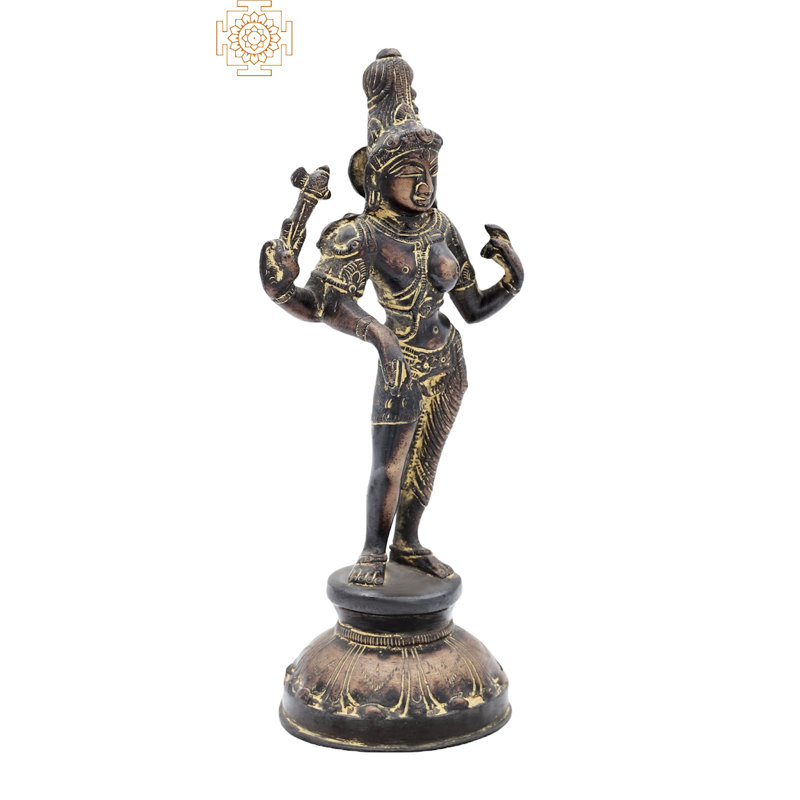 Statue Ardhanarishvara, Noir